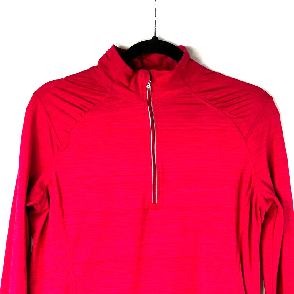 KIRKLAND Signature Track Jacket Womens Medium Red Athletic Half Zip Mock Neck - Picture 2 of 7